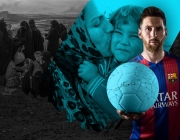 Leo Messi dona suport a la campanya #SignAndPass per donar suport als infants refugiats Font: ACNUR