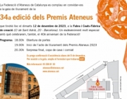 Fragment del cartell oficial de la celebració de la gala Premis Ateneus 2023. Font: Federació d'Ateneus de Catalunya