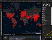 Mapa pandèmia mundial coronavirus 2020 Font: Johns Hopkins University Coronavirus Resource Center