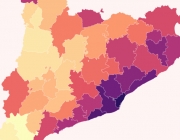 Imatge del mapa de preu mitjà del lloguer per comarques segons dades de l'INCASÒL. Font: Xarxanet