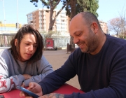 Damià Puig i Cristina Gutiérrez, membres d'ACATS. Font: Ignasi Escudero