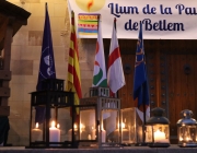 L'acte de rebuda de la 24a edició de la Llum de la Pau a Catalunya s'ha celebrat al Monestir de Montserrat. Font: Minyons Escoltes i Guies de Catalunya