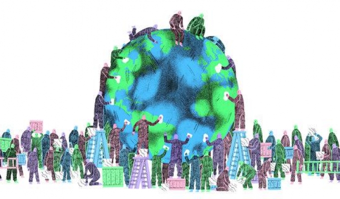 Il·lustració de Claire Merchlinsky per un article d’opinió de ‘The New York Times’ titulat ‘Aturar el canvi climàtic no té esperança. Fem-ho’.