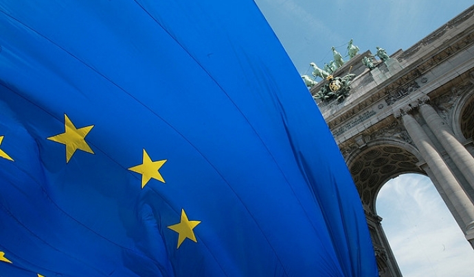 Bandera europea a Brussel·les. Flickr: Rock Cohen 