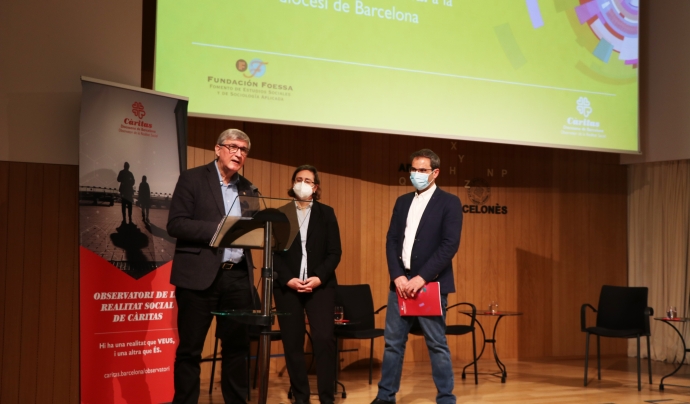 Un moment de la presentació a l'Ateneu de l'informe elaborat per la Fundació FOESSA sobre l'exclusió social a Barcelona. Font: Càritas Barcelona