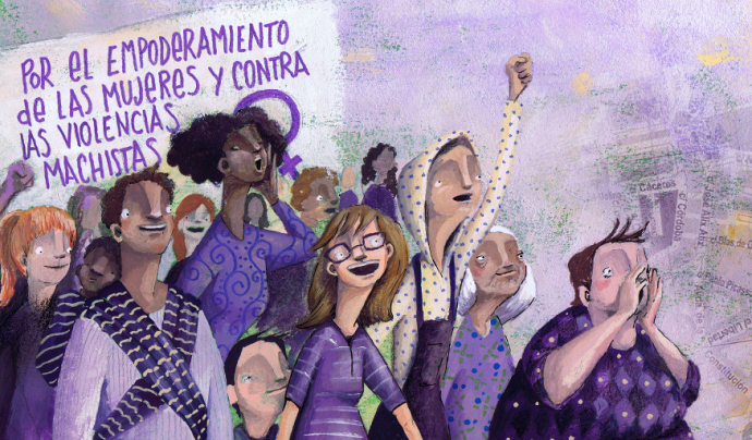 Il·lustració de Clara Luna que plasma la reivindicació i la lluita feminista.