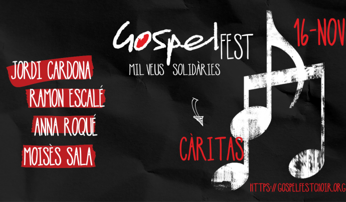 Cartell del concert de gòspel solidari de Caritas Barcelona. Font: Caritas Barcelona