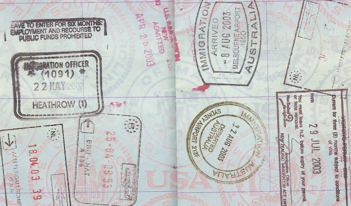 Imatge dels visats d'un passaport Font: 