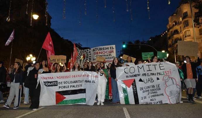 Les mobilitzacions de les estudiants han exigit el trencament de relacions amb Israel. Font: Acampada per Palestina