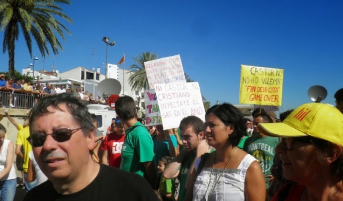 Foto manifestació contra Castor. Alcanar, oct 2013 Font: 