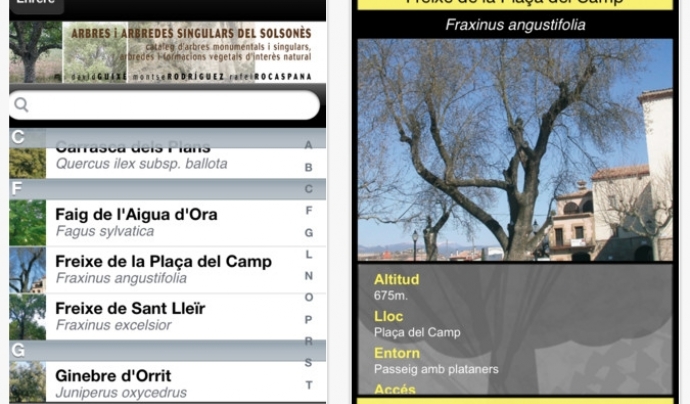 Primera aplicació per mòbil de temàtica forestal en català Font: 