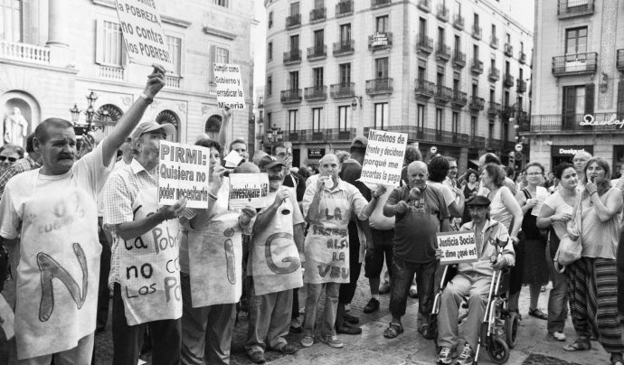 Persones reclamant renda mínima. Font: Assemblea d'Aturats de Barcelona Font: 