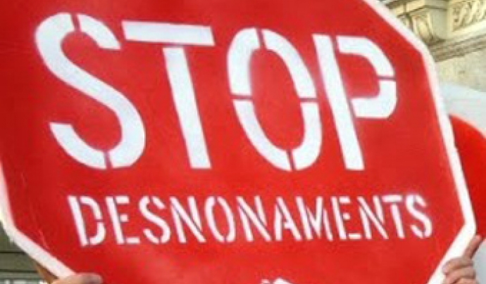Imatge de la campanya de "Stop als desnonaments" Font: 