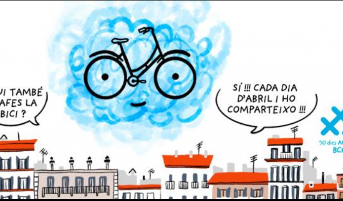 Imatge de la campanya '30 dies en bici' a Barcelona Font: 30 dies en bici