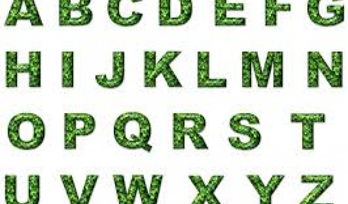 Alfabet verd, representació simbòlica de l'educació ambiental Font: Pixabay