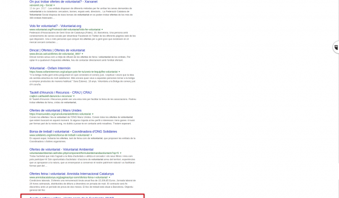 Els anuncis de text de Google Adwords es mostren a dalt i baix dels resultats de cerca Font: Colectic