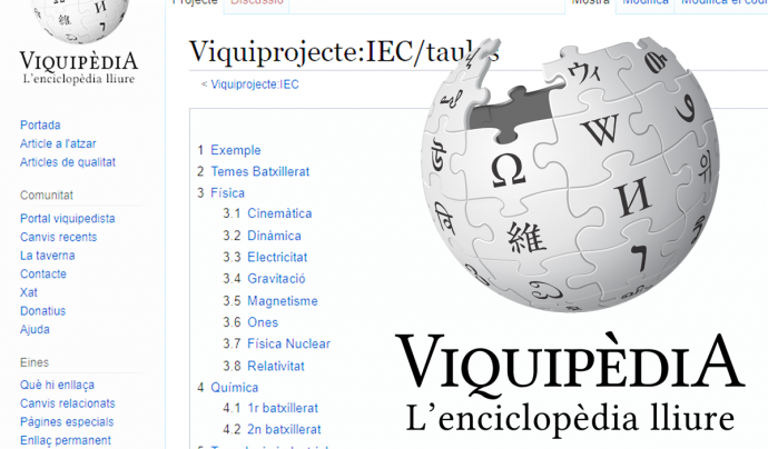 Imatge de la secció de tecnologia de la Viquipèdia Font: Institut Estudis Catalans
