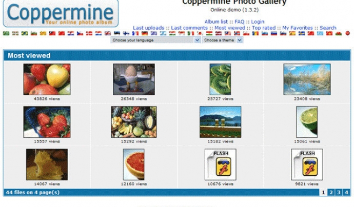 Coppermine és una eina que permet crear galeries d'imatges.  Font: Coppermine