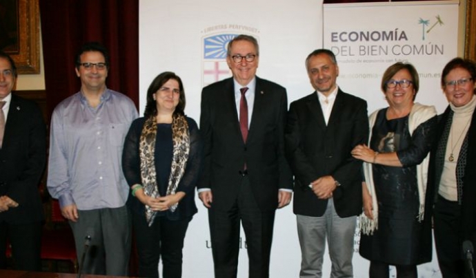 Acord de col·laboració amb la Universitat de Barcelona per l'Economia del Bé Comú  Font: Associació Catalana per al Foment de l'Economia del Bé Comú