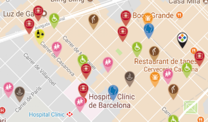 Captura App Mapa entitats Catalunya Tercer Sector Font: Taula del Tercer Sector