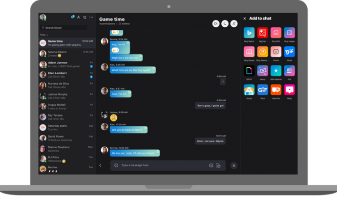 Captura de pantalla de la nova verisó de Skype per linux Font: Skype