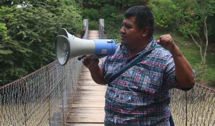 Bernardo Caal Xol, activista empresonat injustament per denunciar l'impacte de les hidroelèctriques al riu Cahabón. Font: alterNativa Intercanvi amb Pobles Indígenes