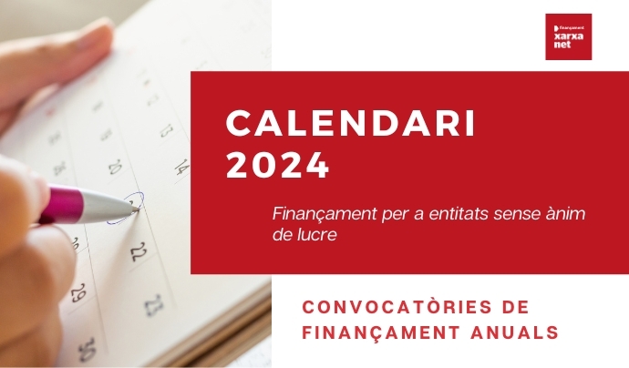 Portada del Calendari de Finançament 2024 Font: Paula Ortíz