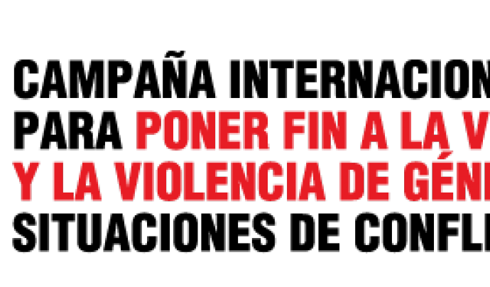 Logo campanya contra violència vers les dones en conflictes Font: 