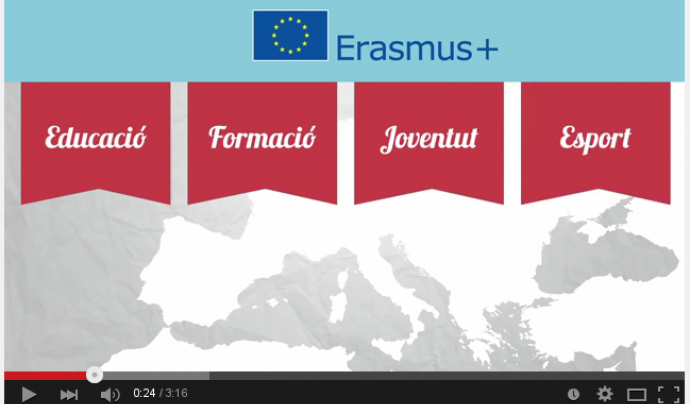 Imatge il·lustratiu captura de vídeo Erasmus+ en tres minuts Font: 