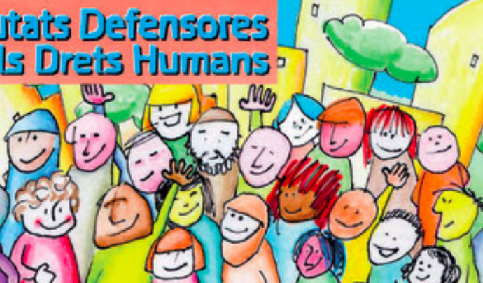 Cartell de la X edició de Ciutats Defensores dels Drets Humans Font: Ciutats Defensores dels Drets Humans