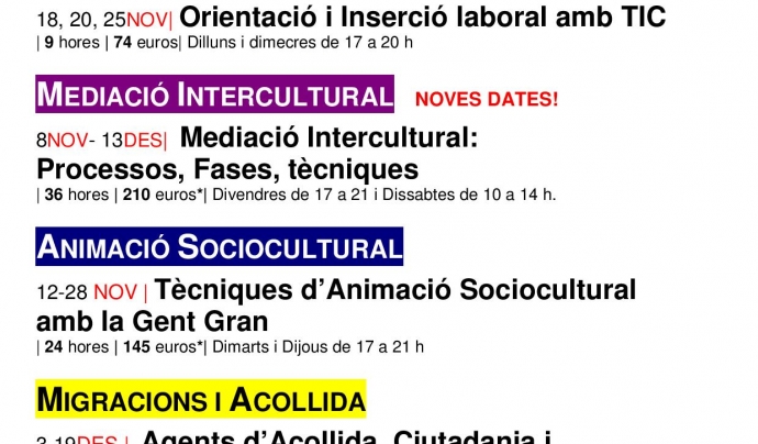cursos acció social La Formiga Font: 
