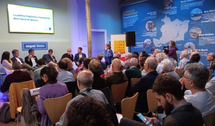 La plataforma ha organitzat un debat sobre política lingüística a Catalunya. Font: Plataforma per la Llengua