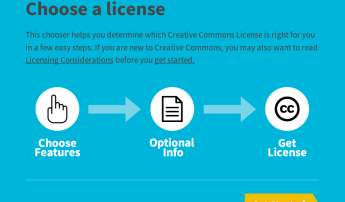 Comencem a crear la nostra llicència Creative Commons Font: Creative Commons