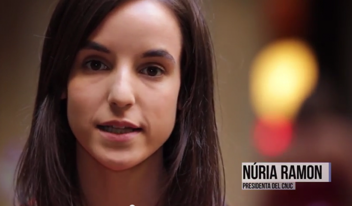 Núria Ramon, presidenta del CNJC, al vídeo sobre la Garantia Juvenil. Font: 