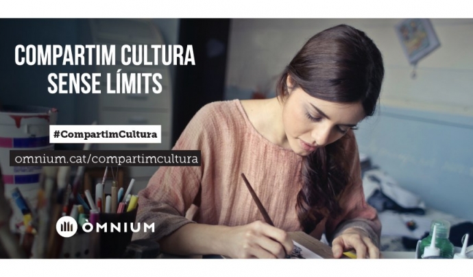 #CompartimCultura iniciativa d'Òmnium Cultural per fomentar la cultura catalana durant el confinament. Font: Òmnium Cultural