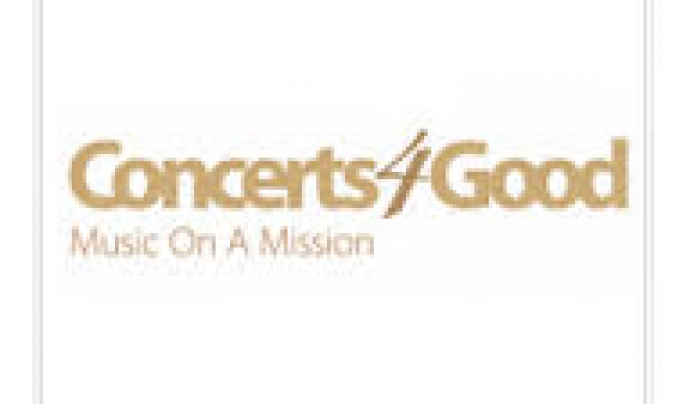 Logotip de Concerts4Good, Music on a Mission Font: 