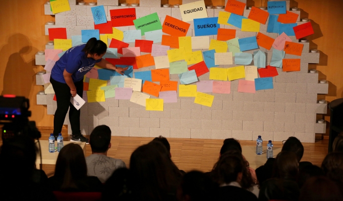Equitat, oportunitats, drets... algunes paraules reivindicades pels joves durant el foro Font: Fundesplai/Jordi Play 