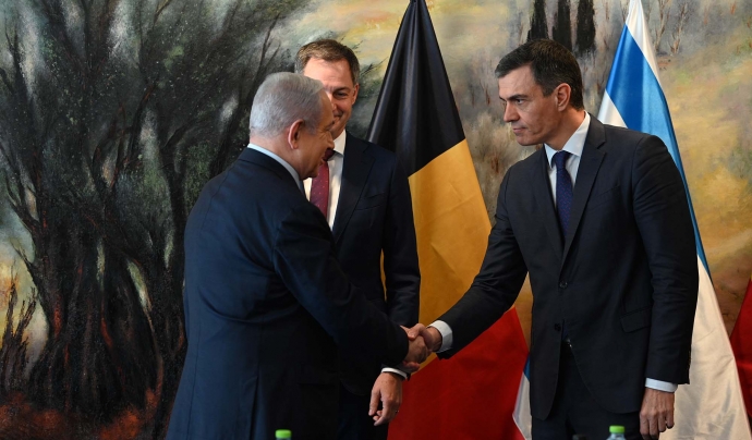 Pedo Sánchez s'ha mostrat crític amb Israel, però el comerç d'armes entre els dos països s'ha mantingut. Font: Centre Delàs