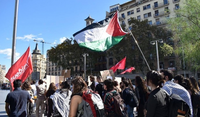 Les impulsores de l'acció han anunciat “un pas endavant en la lluita”. Font: Acampada per Palestina