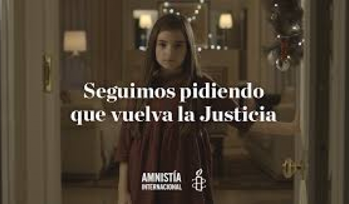 Imatge del vídeo que acompanyava la campanya #JustíciaPerNadal Font: Amnistia Internacional