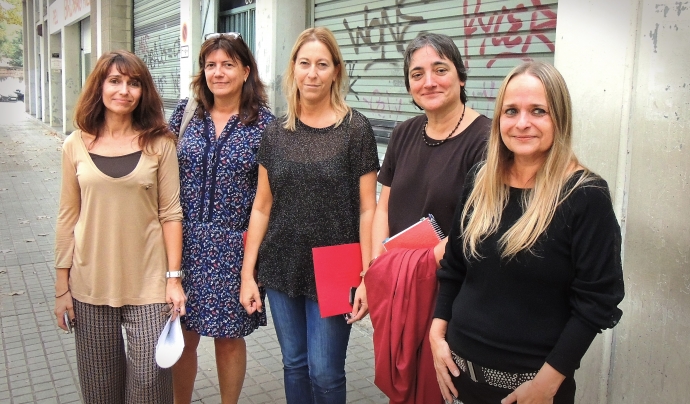 D'esquerra a dreta: Queralt Clara, Dolors Rusinés, Neus Munté, Esther Sancho i Amèlia Clara.  Font: 