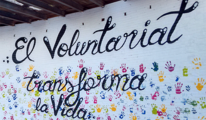 Mural 'El voluntariat transforma la vida' Font: FCVS