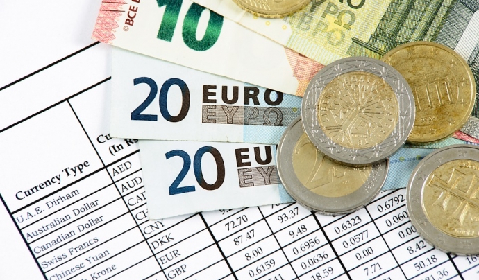 Bitllets i monedes d'euro. Font: Pixabay