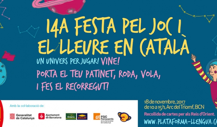 Cartell de la 14a Festa del Joc i el lleure en català Font: Plataforma per la Llengua