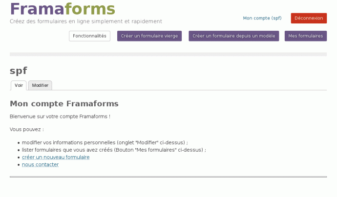 Framaform és una eina per a la creació de formularis del projecte Framasoft Font: Framaform