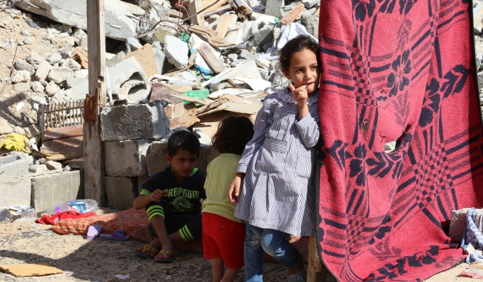 Els infants, a la imatge a la Franja de Gaza, el col·lectiu que més pateix en situacions de conflictes armats. Font: CC