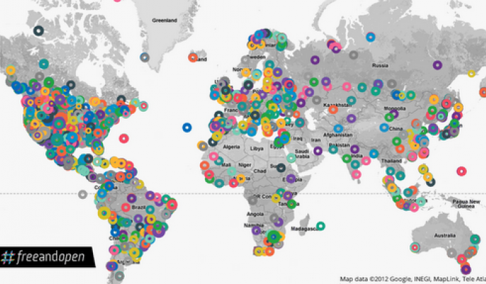 Imatge del mapa de la gent adherida a #freeandopen