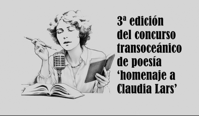 Cartell de la 3a edició del concurs transoceànic de poesia 'homenatge a Clàudia Lars'. Font: Huacal, ong de solidaritat amb El Salvador