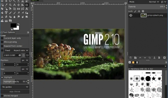 Interfície del software GIMP per editar imatges. Font: GIMP