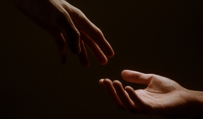 Dues mans que es busquen en senyal de col·laboració. Font:  Jackson David (Pixabay)